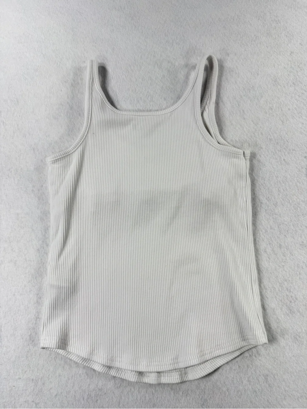 J.Crew White Ribbed Tank Top Womens Small Built In Shelf Bra Stretch Modal